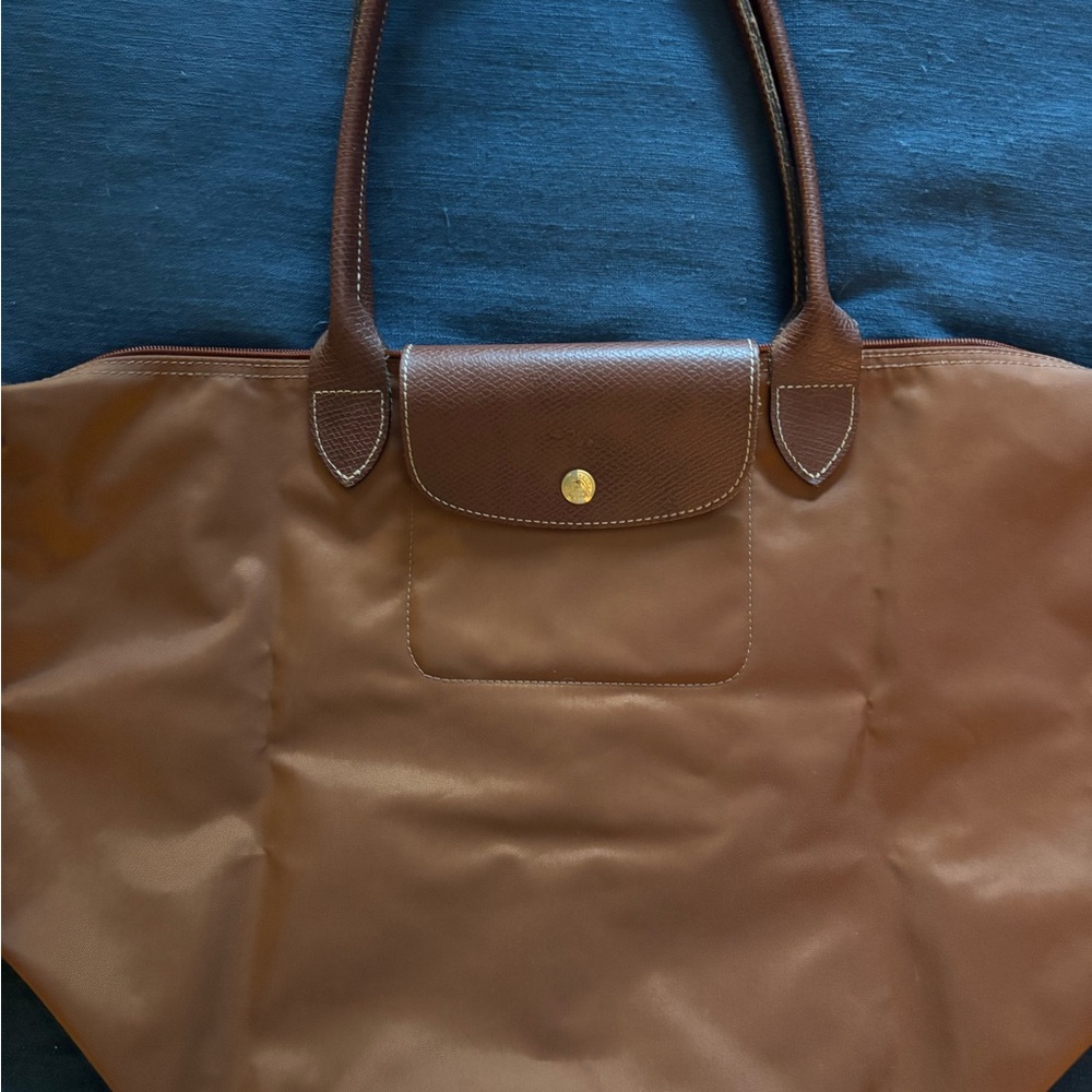 Longchamp Large Le Pliage Cognac Tote Bag